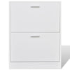 Stella Homewares Shoe Cabinet with 2 Compartments Wooden White