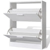 Stella Homewares Shoe Cabinet with 2 Compartments Wooden White
