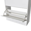 Stella Homewares Shoe Cabinet with 2 Compartments Wooden White