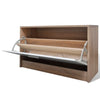 Stella Homewares Oak and White 3-in-1 Wooden Shoe Cabinet Set