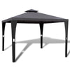 Stella Homewares Poly Rattan Gazebo with Dark Grey Roof 3 x 3 m