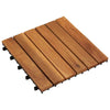 Stella Homewares 10 pcs Acacia Decking Tiles 30 x 30 cm Vertical Pattern