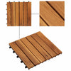 Stella Homewares 10 pcs Acacia Decking Tiles 30 x 30 cm Vertical Pattern