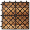 Stella Homewares 10 pcs Acacia Decking Tiles 30 x 30 cm Vertical Pattern