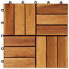 Stella Homewares 10 pcs Acacia Decking Tiles 30 x 30 cm