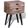 Stella Homewares Nightstand with 2 Drawers Reclaimed Teak Wood