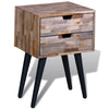 Stella Homewares Nightstand with 2 Drawers Reclaimed Teak Wood