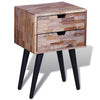 Stella Homewares Nightstand with 2 Drawers Reclaimed Teak Wood
