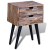Stella Homewares Nightstand with 2 Drawers Reclaimed Teak Wood