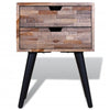 Stella Homewares Nightstand with 2 Drawers Reclaimed Teak Wood