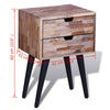 Stella Homewares Nightstand with 2 Drawers Reclaimed Teak Wood