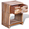 Stella Homewares Nightstand with Drawer Reclaimed Teak Wood
