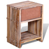 Stella Homewares Nightstand with Drawer Reclaimed Teak Wood