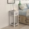 Stella Homewares Nightstand with 1 Drawer Grey and White