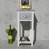 Stella Homewares Nightstand with 1 Drawer Grey and White
