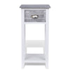 Stella Homewares Nightstand with 1 Drawer Grey and White