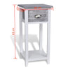 Stella Homewares Nightstand with 1 Drawer Grey and White