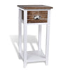 Stella Homewares Nightstand with 1 Drawer Brown and White