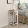 Stella Homewares Nightstand with 1 Drawer Brown and White