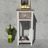 Stella Homewares Nightstand with 1 Drawer Brown and White