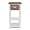 Stella Homewares Nightstand with 1 Drawer Brown and White