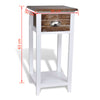Stella Homewares Nightstand with 1 Drawer Brown and White