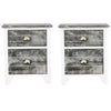 Stella Homewares Nightstand 2 pcs with 2 Drawers Grey and White