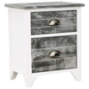 Stella Homewares Nightstand 2 pcs with 2 Drawers Grey and White
