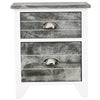 Stella Homewares Nightstand 2 pcs with 2 Drawers Grey and White
