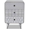Stella Homewares Side Cabinet with 3 Drawers Grey