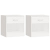 Stella Homewares Nightstand 2 pcs with Drawer White
