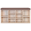 Stella Homewares Shoe Storage Bench 10 Compartments Oak Colour