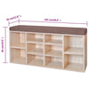 Stella Homewares Shoe Storage Bench 10 Compartments Oak Colour