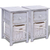 Stella Homewares Bedside Cabinets 2 pcs Wood White