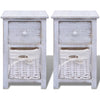 Stella Homewares Bedside Cabinets 2 pcs Wood White