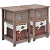 Stella Homewares Bedside Cabinets 2 pcs Wood Brown