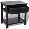 Stella Homewares Bedside Cabinet Wood Black