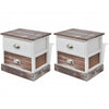 Stella Homewares Bedside Cabinets 2 pcs Brown and White
