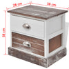 Stella Homewares Bedside Cabinets 2 pcs Brown and White