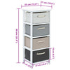 Stella Homewares Storage Cabinet 4 Drawers Wood
