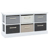Stella Homewares Storage Bench 6 Drawers Wood