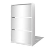 Stella Homewares Shoe Cabinet 3-Layer Mirror White 63x17x102.5 cm