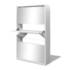 Stella Homewares Shoe Cabinet 3-Layer Mirror White 63x17x102.5 cm
