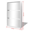 Stella Homewares Shoe Cabinet 3-Layer Mirror White 63x17x102.5 cm