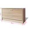 Stella Homewares Shoe Storage Bench Oak 80x24x45 cm