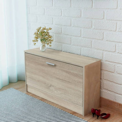 Stella Homewares Shoe Storage Bench Oak 80x24x45 cm