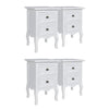 Stella Homewares Nightstands 4 pcs with 2 Drawers MDF White