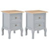 Stella Homewares Bedside Cabinets 2 pcs Grey 35x30x49 cm MDF