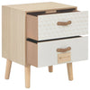 Stella Homewares Bedside Cabinet with 2 Drawers 40x30x49.5 cm Solid Pinewood