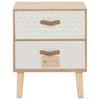 Stella Homewares Bedside Cabinet with 2 Drawers 40x30x49.5 cm Solid Pinewood